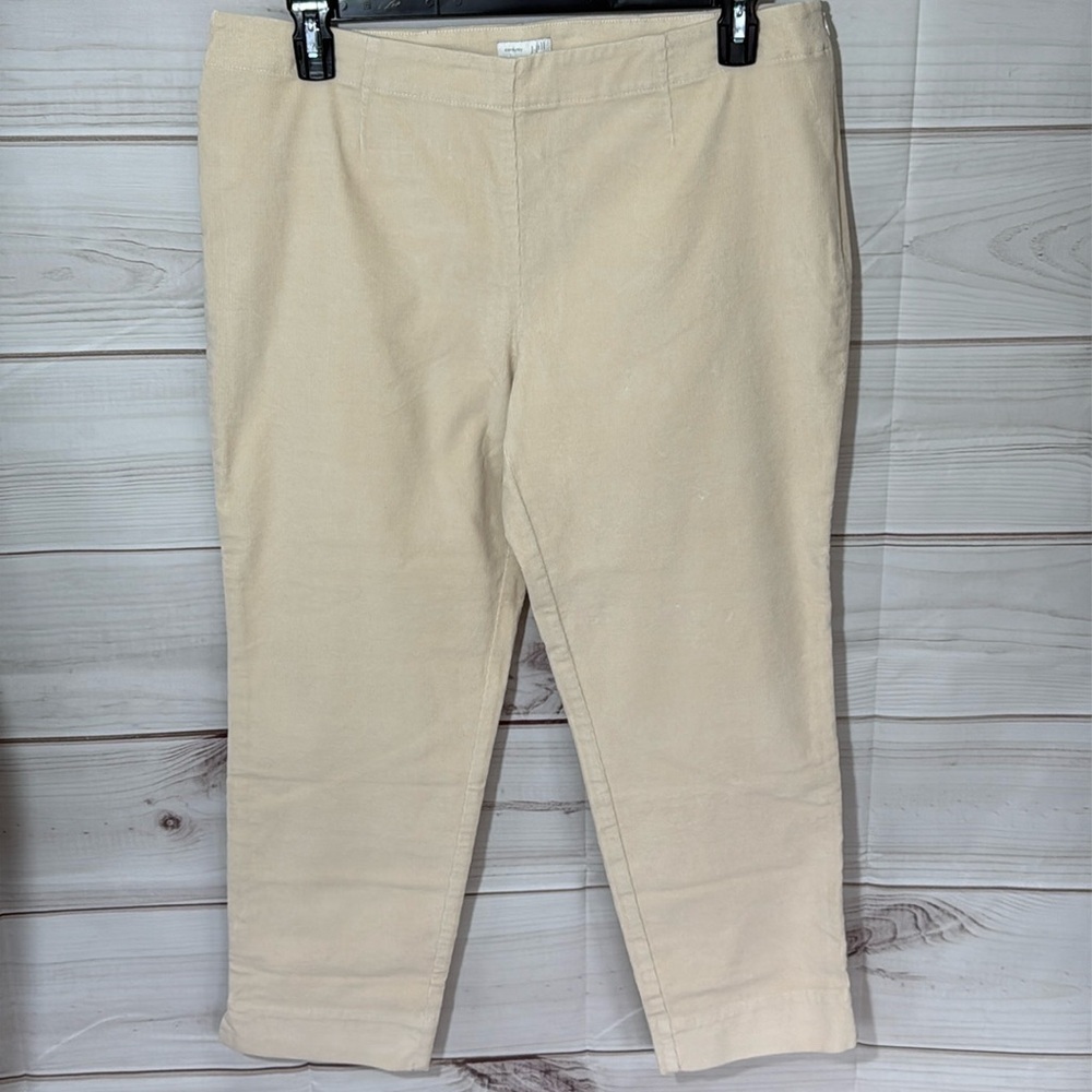 J. Jill Almond Corduroy Side Zip Ankle Cropped Pants Size 16P